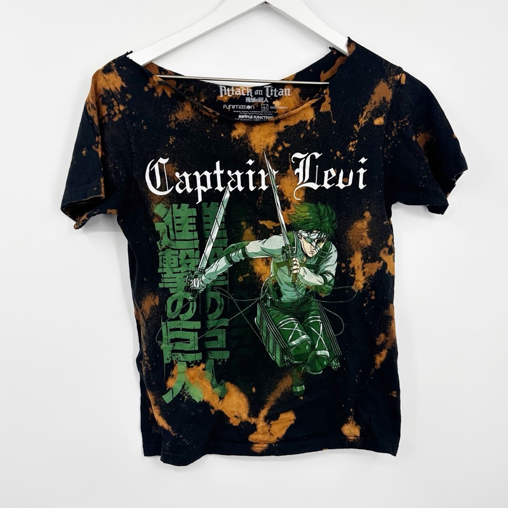 Attack On Titan Captain Levi Custom Bleach Splatter Shirt Size Small Anime